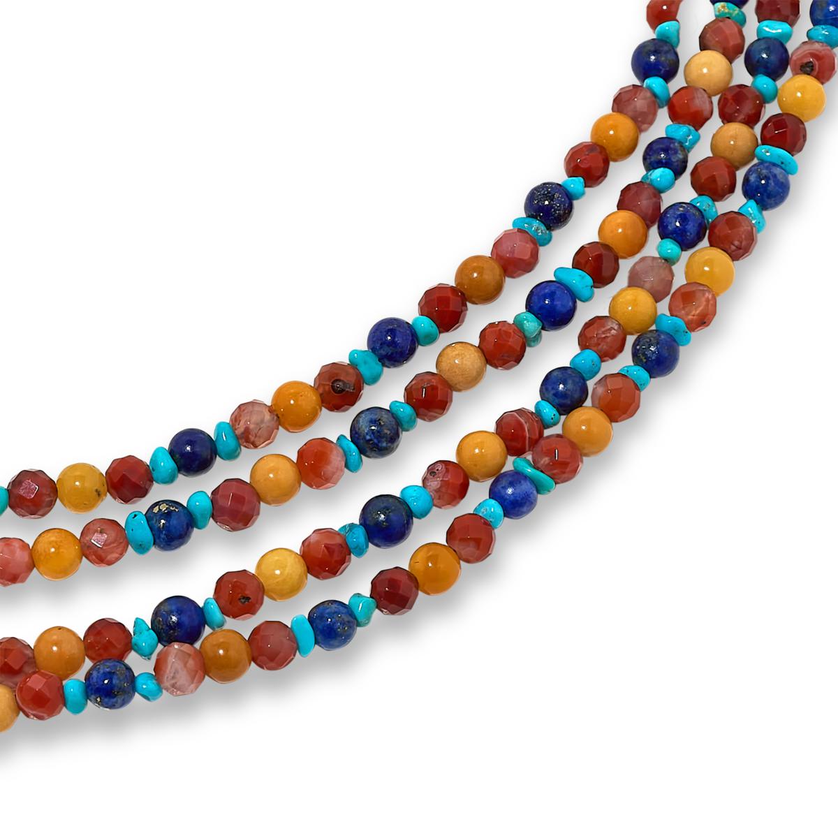 ⭐︎Bead⭐︎ Jay King Multicolor Multigemstone Bead 4-Strand 18
