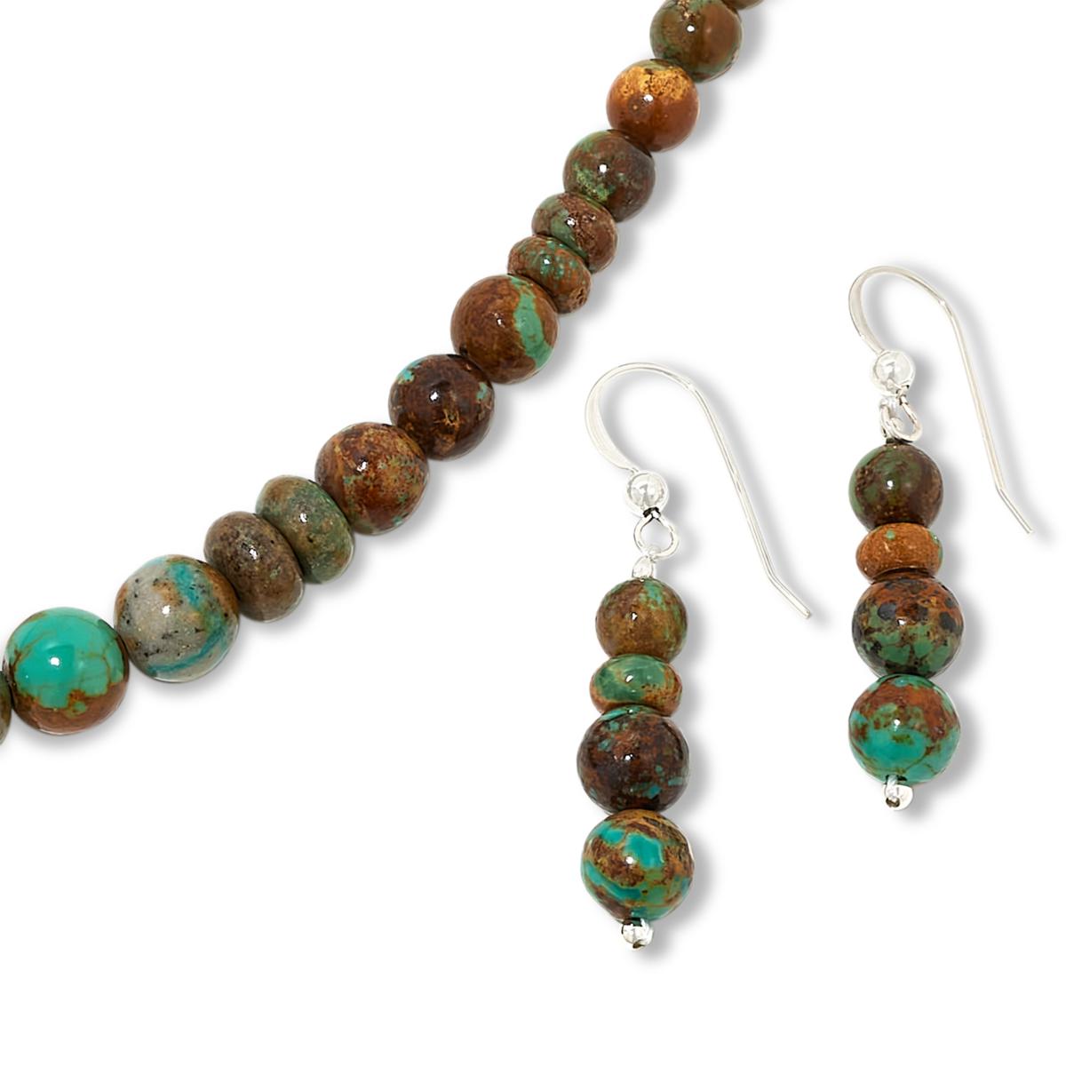 Jay King Multicolor Turquoise Bead Necklace and Earrings Set
