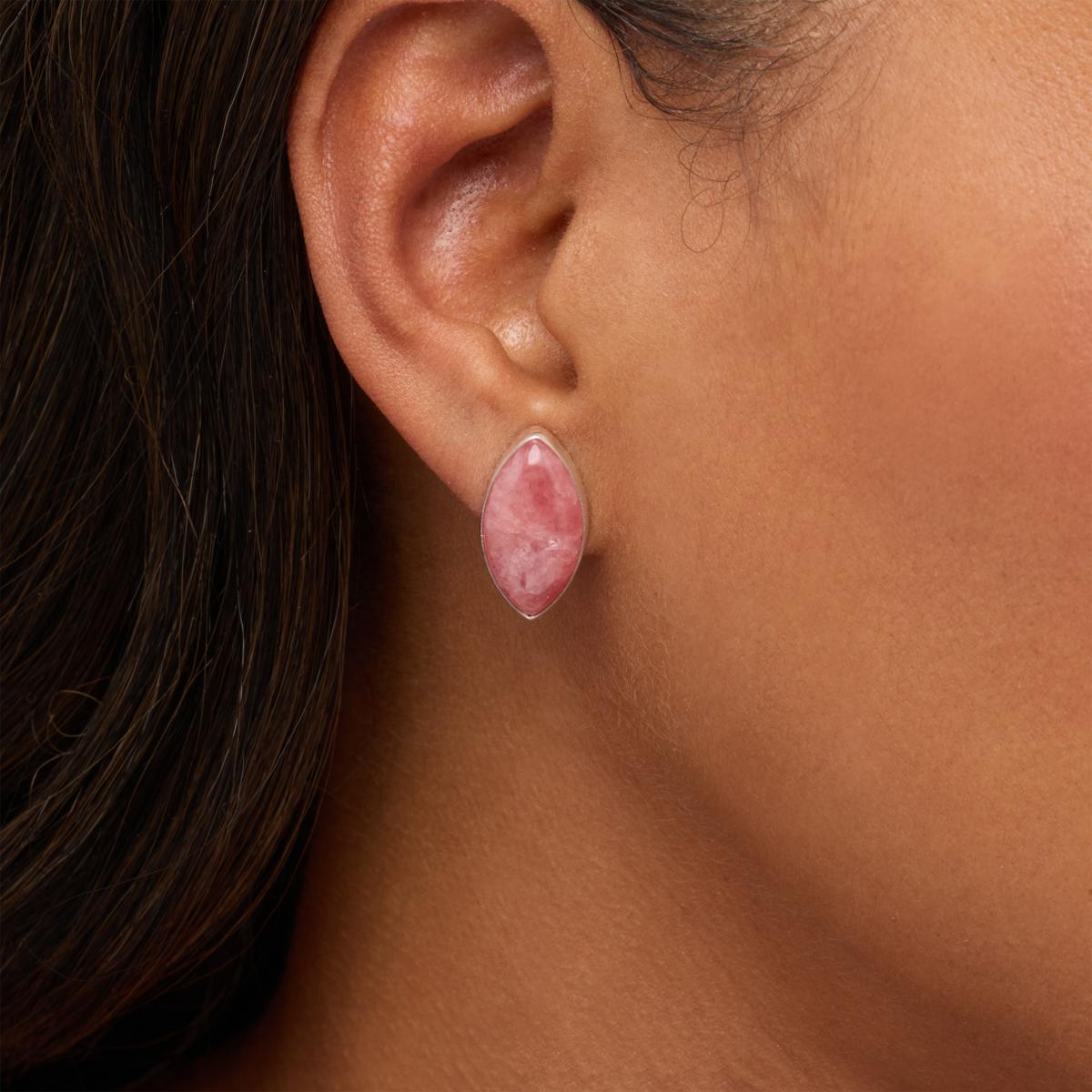 Rhodochrosite Sterling Silver Stud Earrings Rhodochrosite Sterling Silver Stud Earrings