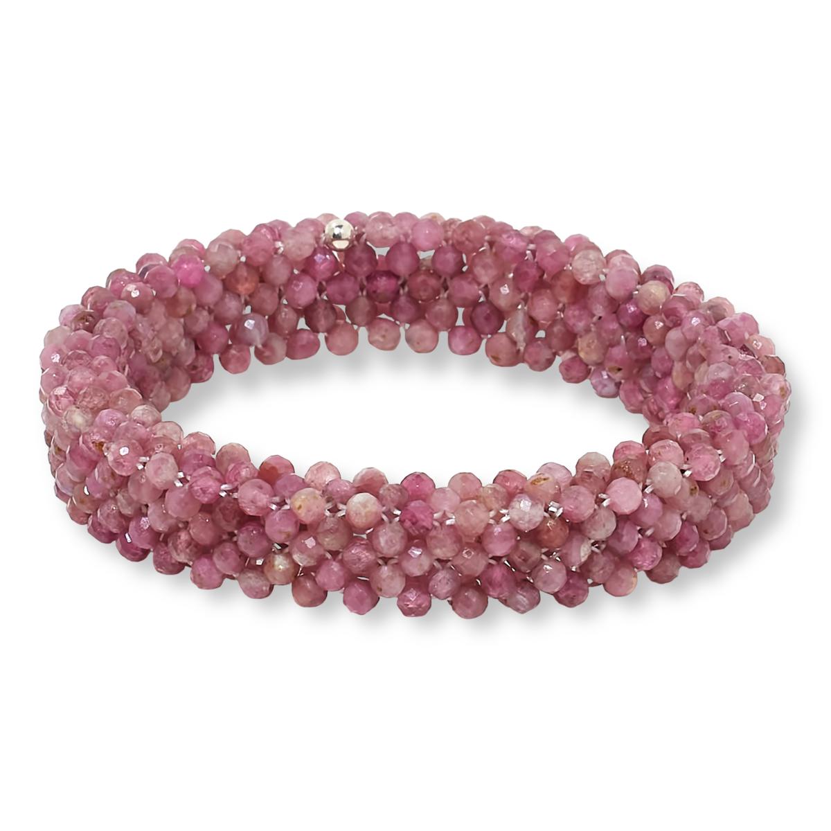 Jay King Pink Tourmaline Bead Woven Stretch Bracelet 23382723 HSN