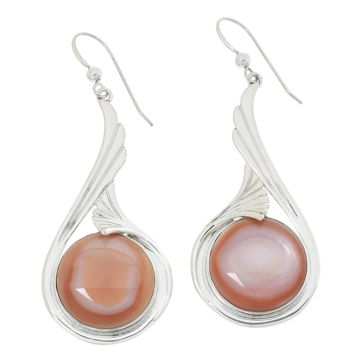 Jay King Sterling Silver Bluefer Shell Mother-of-Pearl Drop Earrings ...