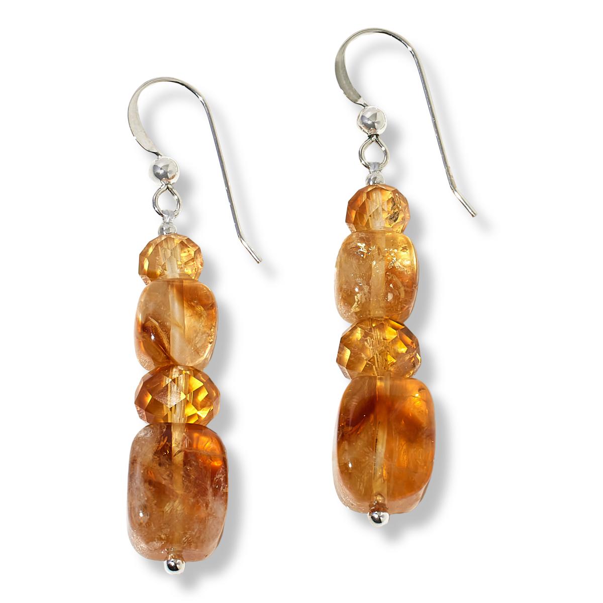 Jay King Sterling Silver Citrine Bead Drop Earrings - 23291288 | HSN