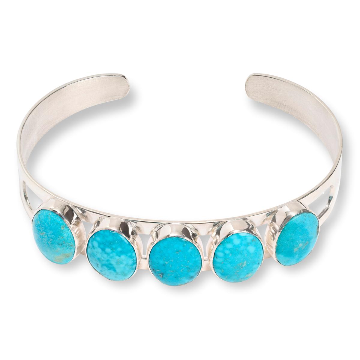 Jay King Sterling Silver Kingman Turquoise 5-Stone Cuff Bracelet | HSN