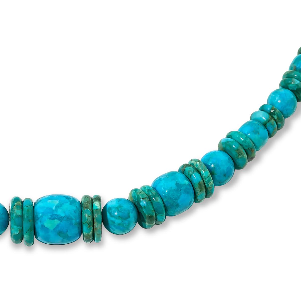 Sterling XXX Long store Turquoise Bead Necklace