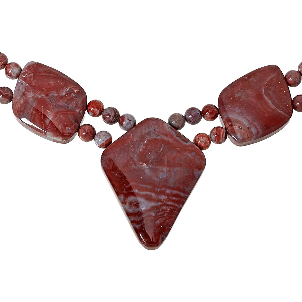 Jay King Sterling Silver Multicolor Crazy Lace Quartzite Necklace