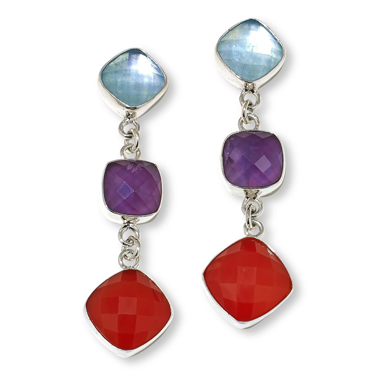 Jay King Sterling Silver Multigemstone Drop Earrings - 23345992 | HSN