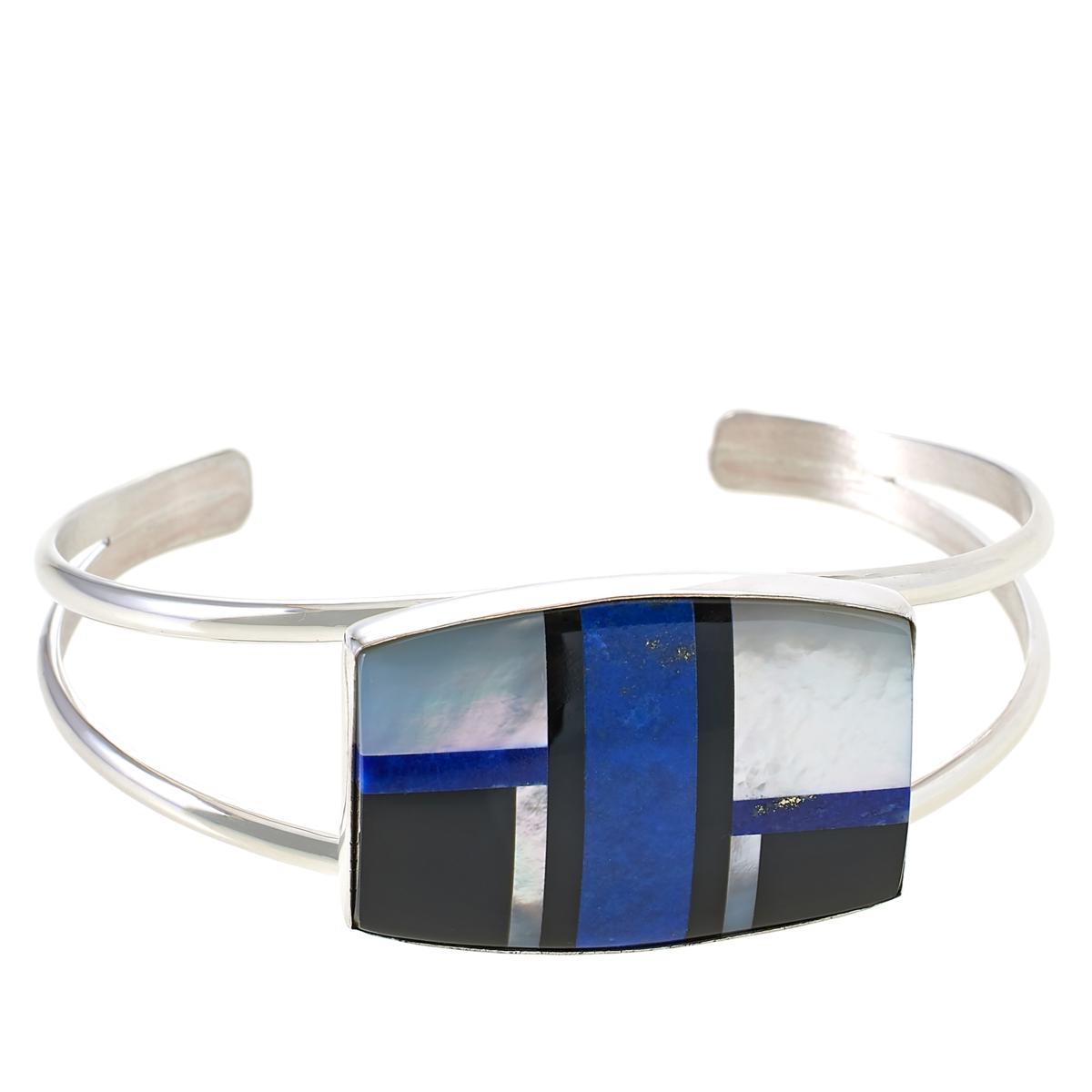 Jay King Sterling Silver Multigemstone Inlay Cuff Bracelet