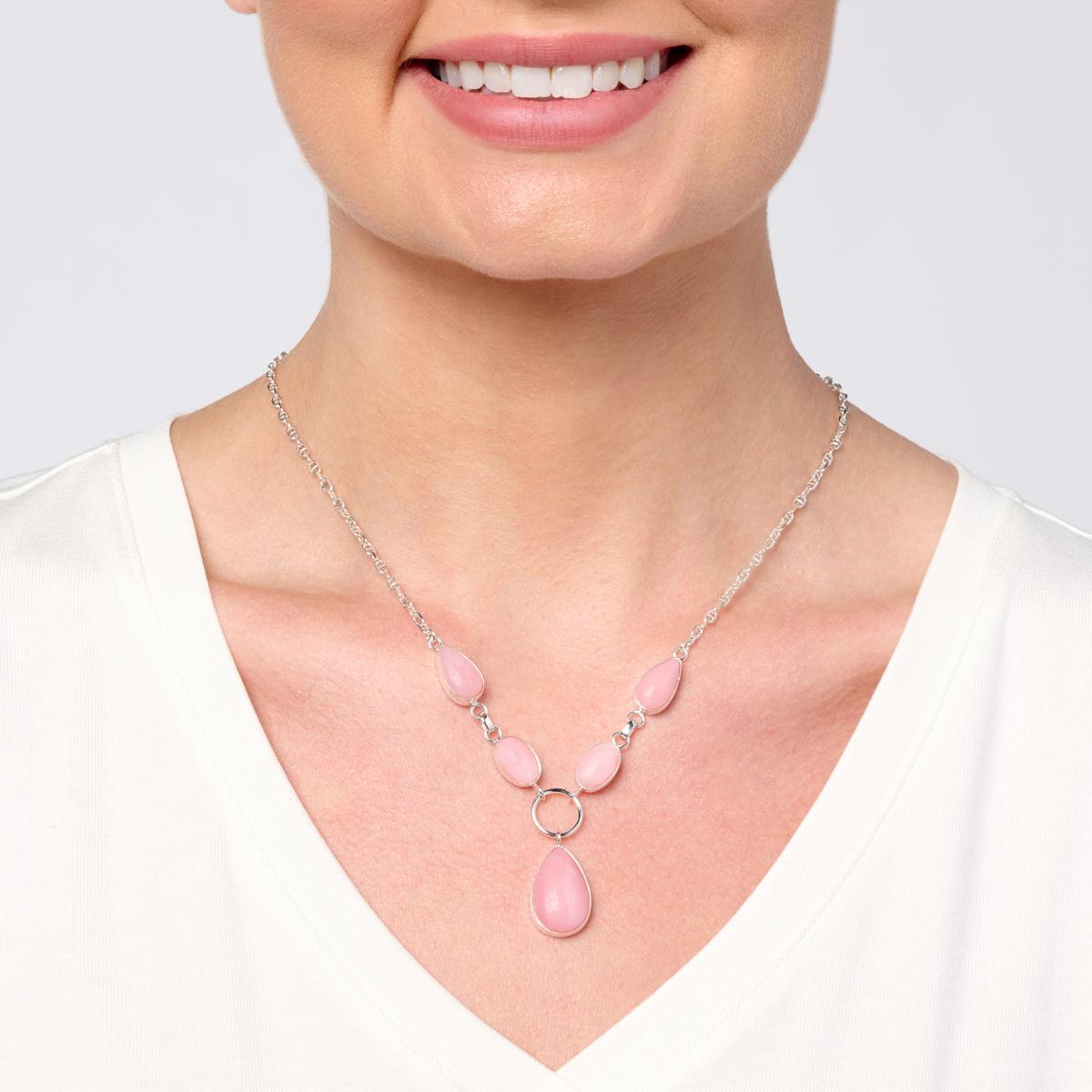 ★ROSEMONT★ Silver Pink Opal Necklace La Vie En Rose RC24B2 V-375684406_6_400.jpg?pristine