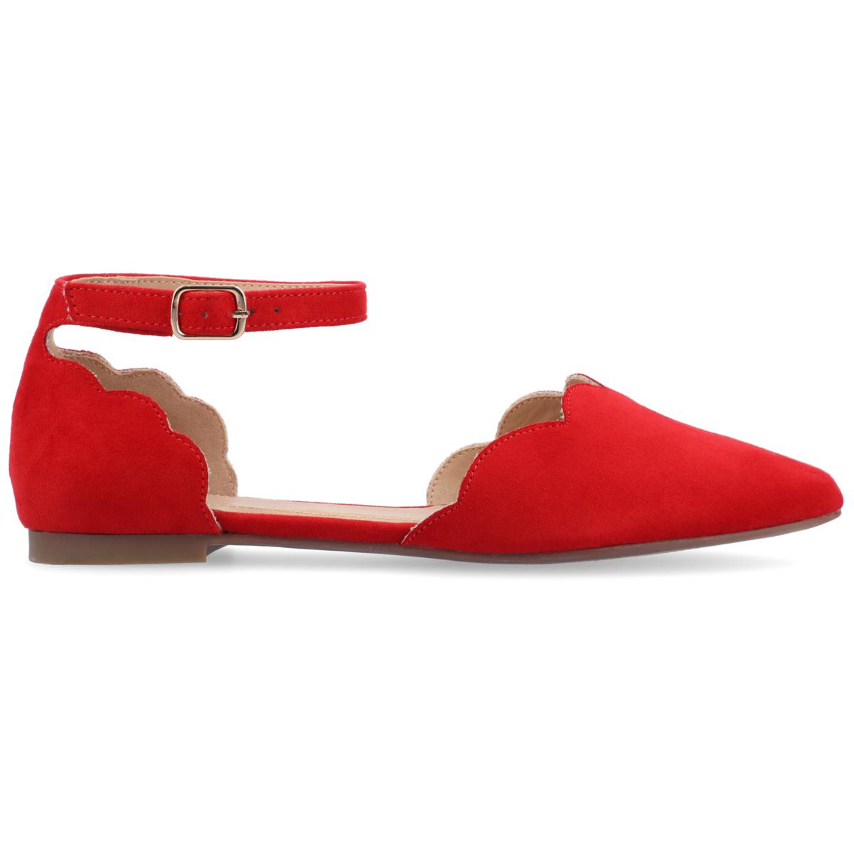 Red wide width on sale flats