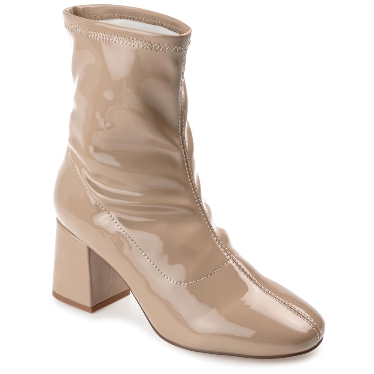 Women's Show Up & Show Off Patent Leather Heeled Ankle Booties in Nude Patent - Size 6