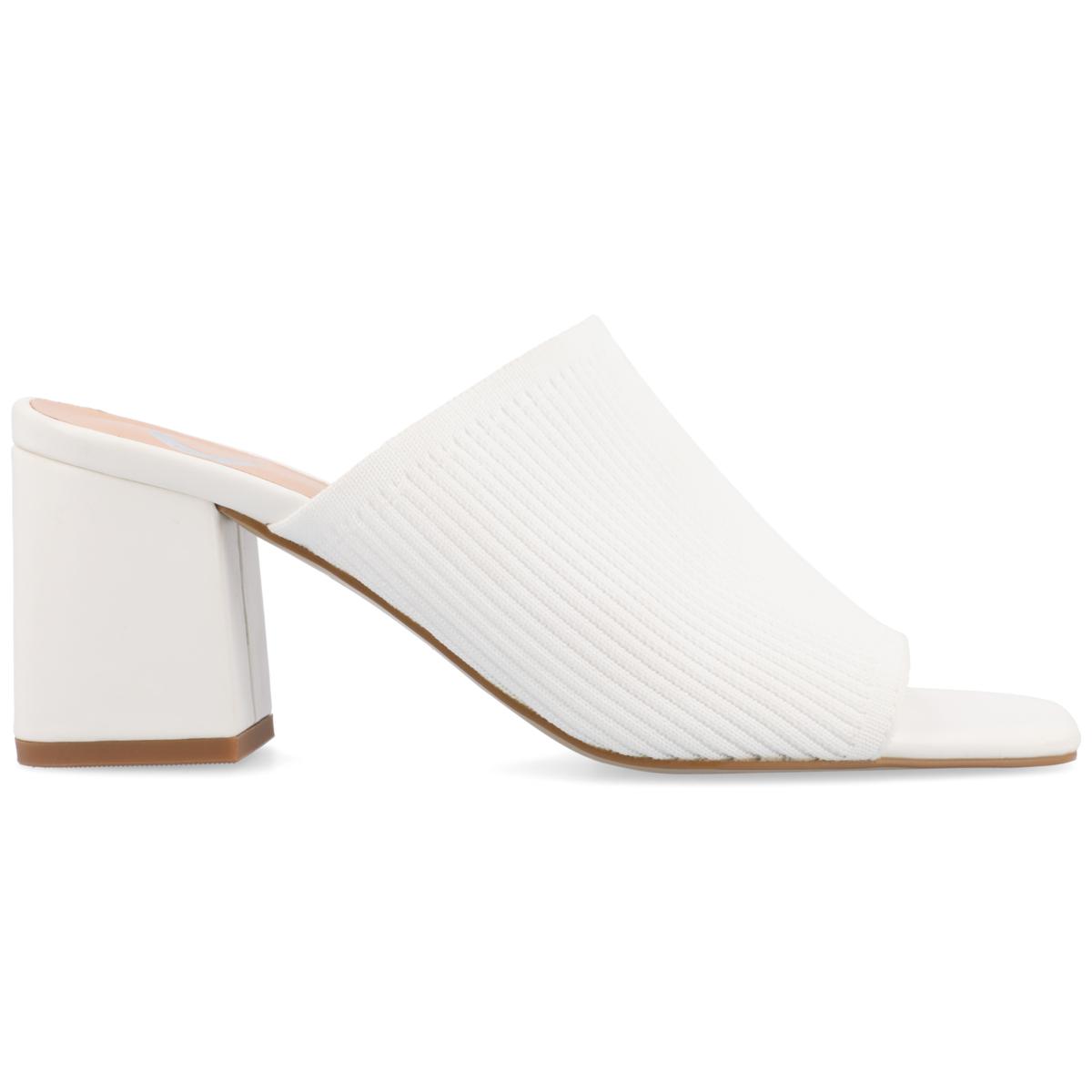 Wide width high outlet heel mules