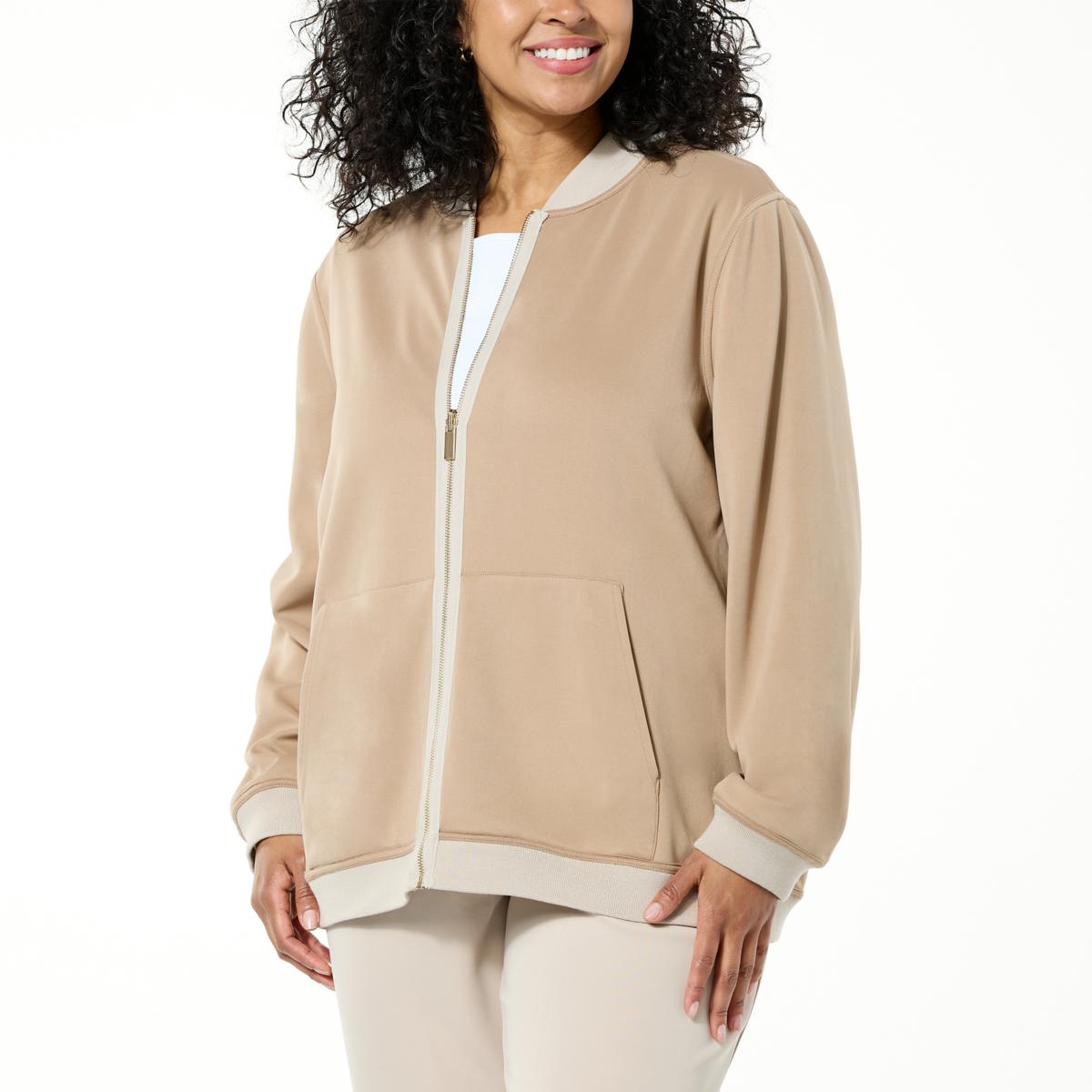 Joy CleanBoss Luxurious Faux Suede Reversible Bomber Jacket Joy CleanBoss Luxurious Faux Suede Reversible Bomber Jacket