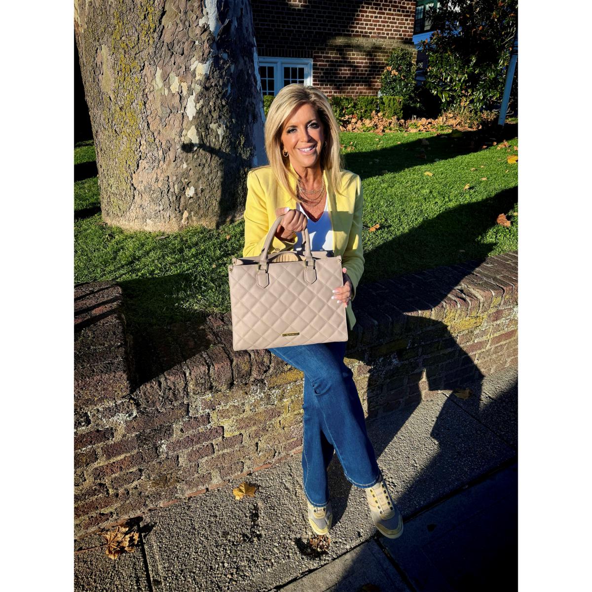 Joy First Class Luxury Leather Quilted Handbag & Clutch