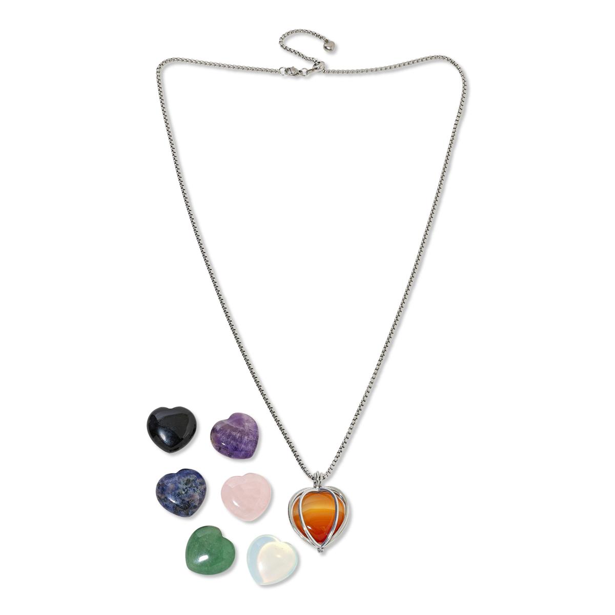 Interchangeable gemstone necklace discount