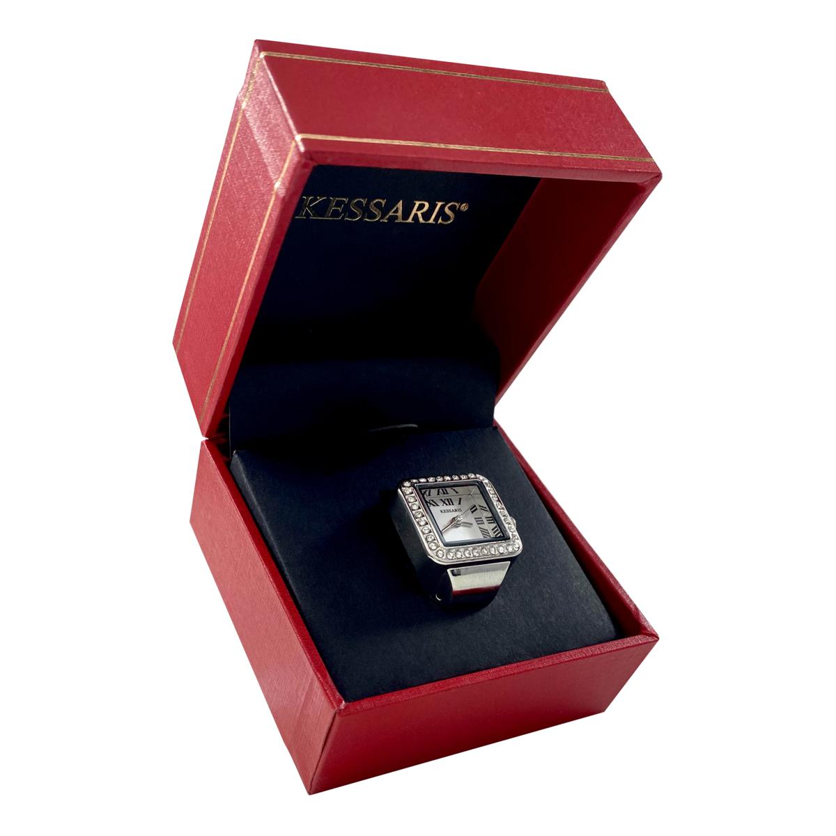 Kessaris Crystal-Accent Expansion Band Ring Watch | HSN