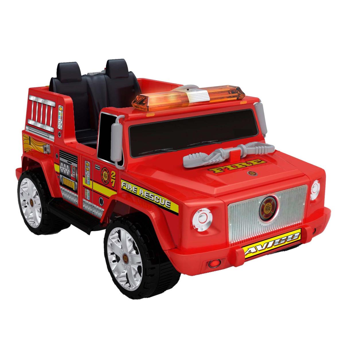 12v fire engine two seater ride on