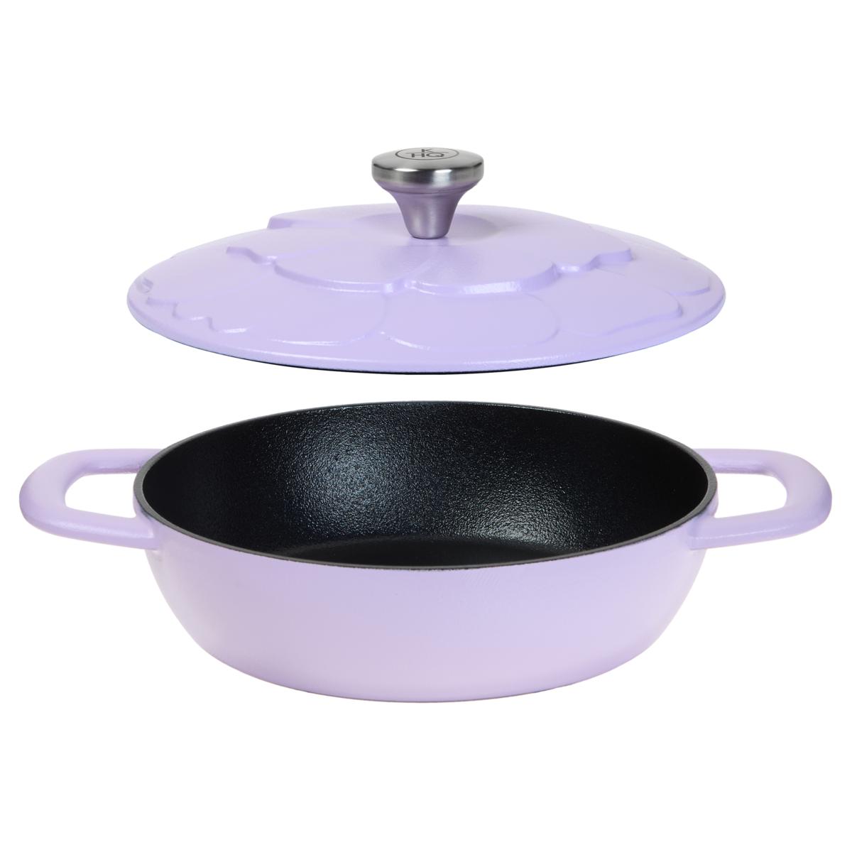 Kitchen HQ 2qt. Cast Iron Ceramic Nonstick Dutch Oven w/Floral