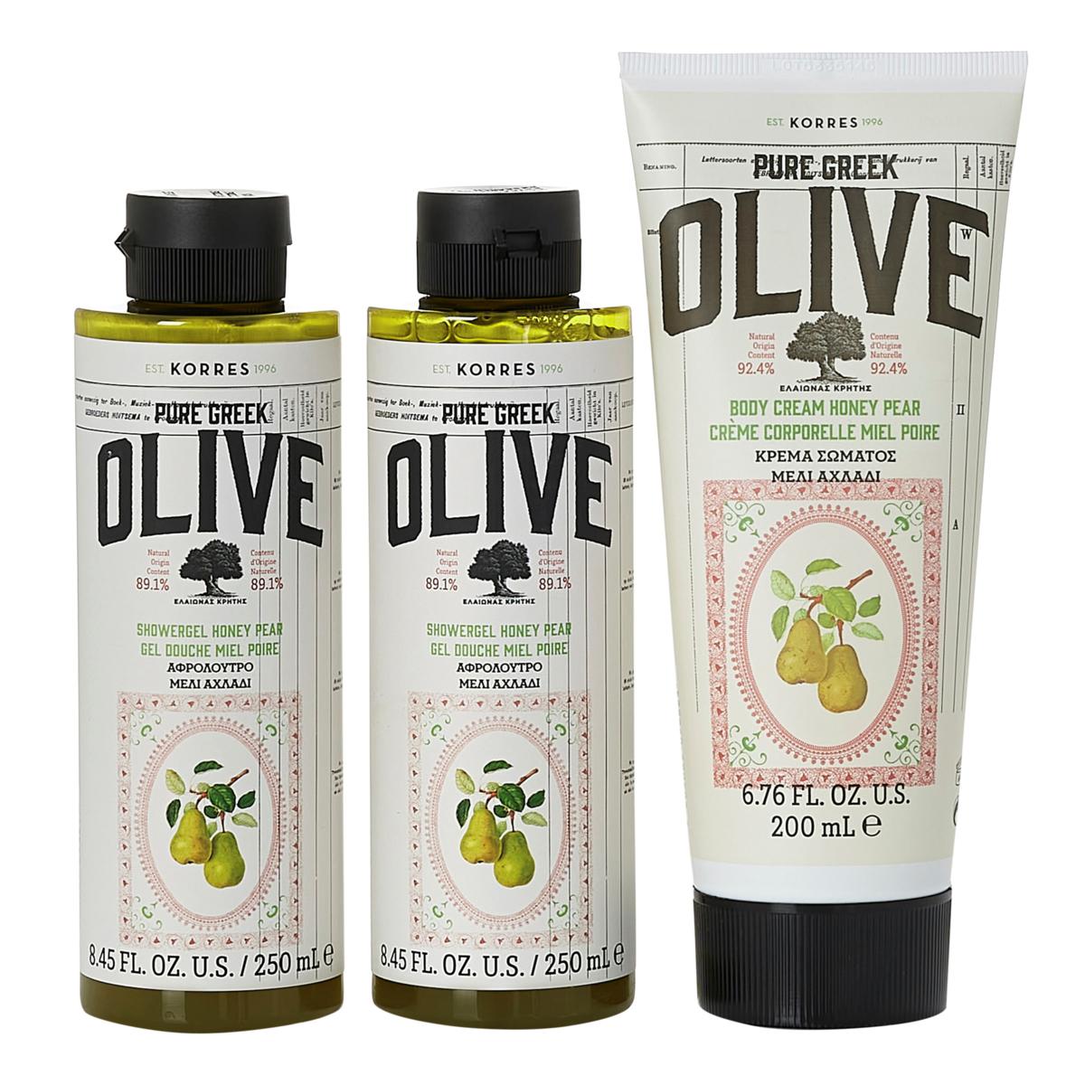 Korres 3piece Olive Honey Pear Bath & Body Collection 20961203 HSN