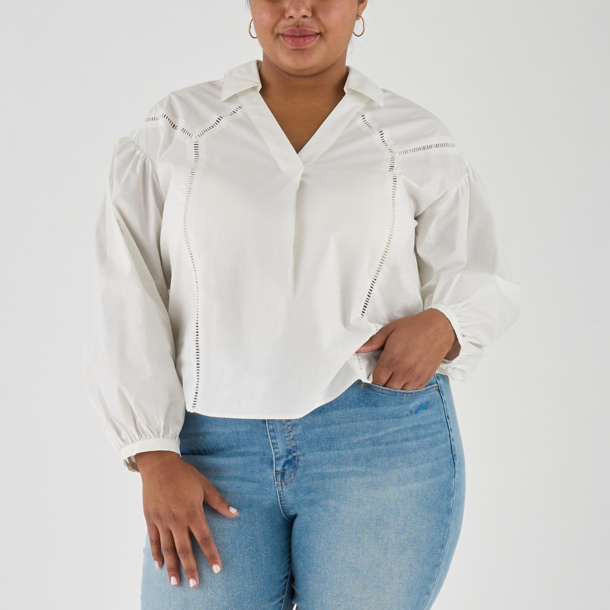 La Joie Ladder Lace Inset Shirt | HSN