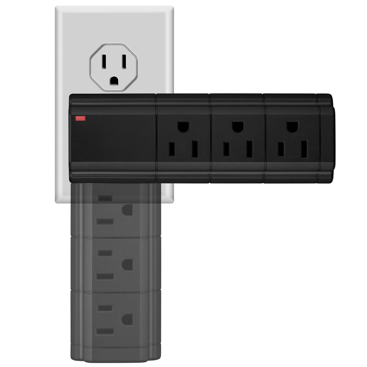 LAX Gadgets 2-pack 9 Outlet 2 USB Port Swivel Surge