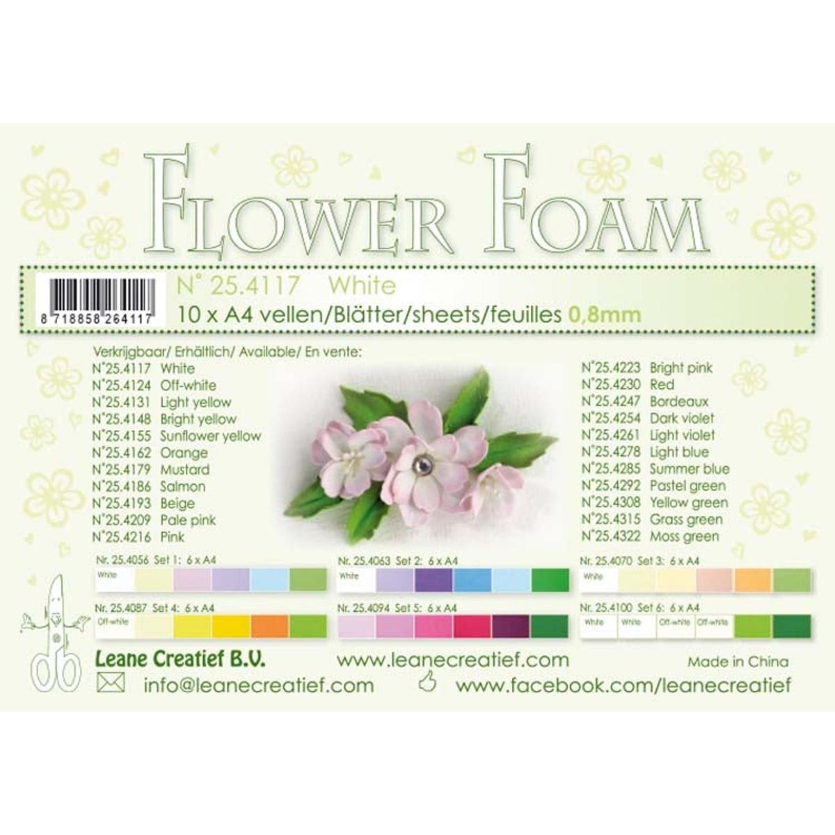 Leane Creatief Flower Foam 10 A4 Sheets - Light Violet - 20456053