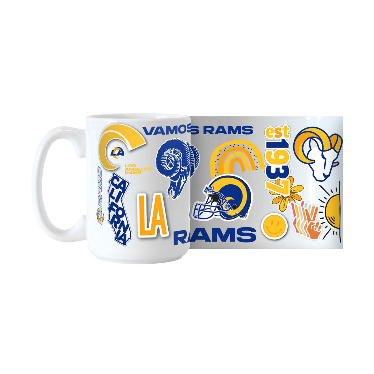 2 different Nfl sublimated coffee mugs LA Rams 15oz.