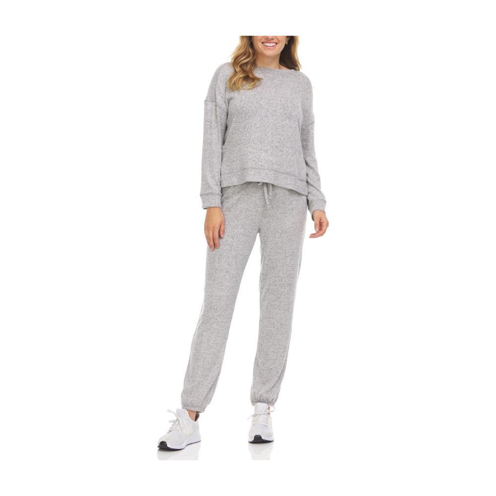 NODL Laid Back Kinda Day Heather Gray Solid Top/Jogger (2-Piece Set) - T7830HGR Small