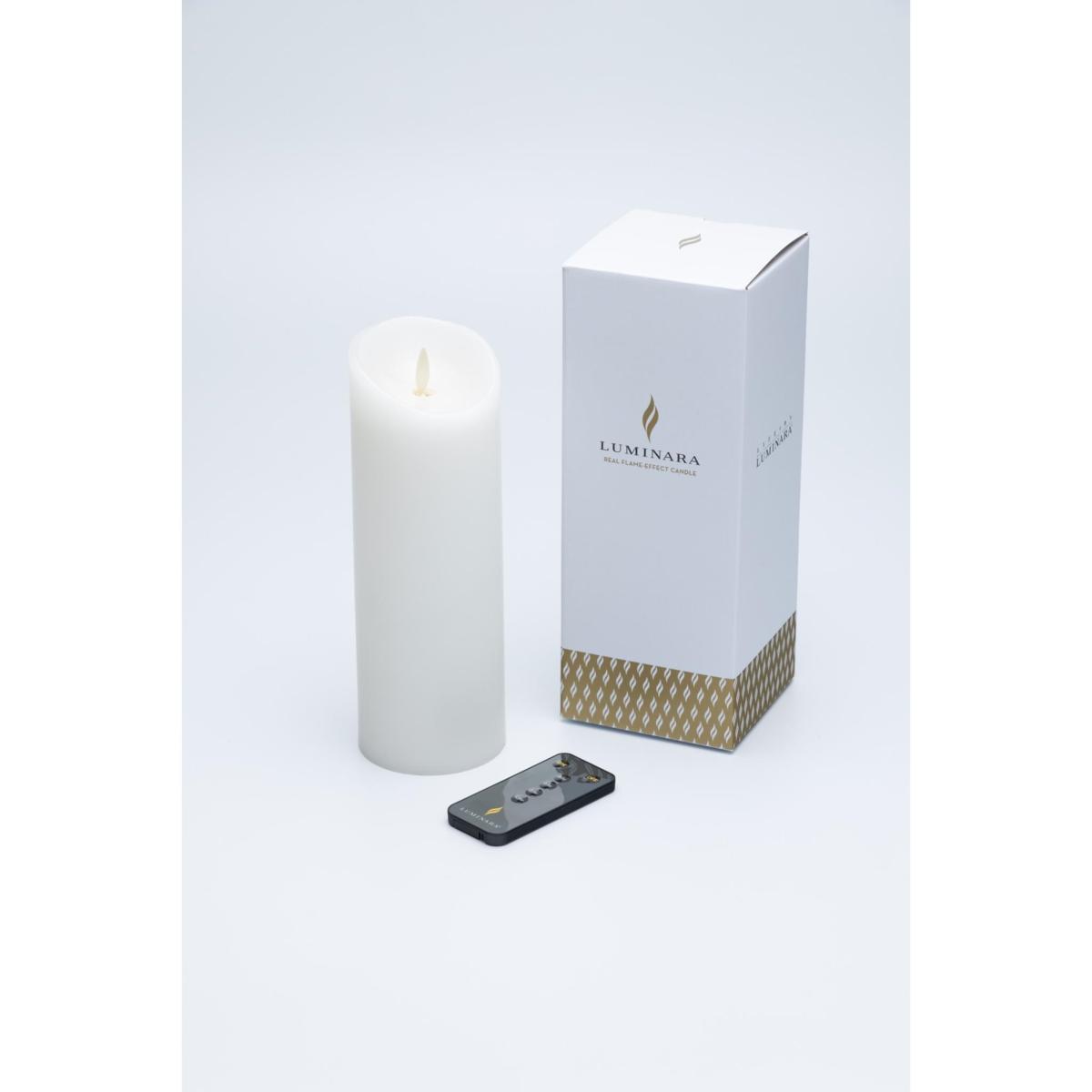 Luminara 8" Unscented Wax Flameless Pillar Candle w/ Remote Control