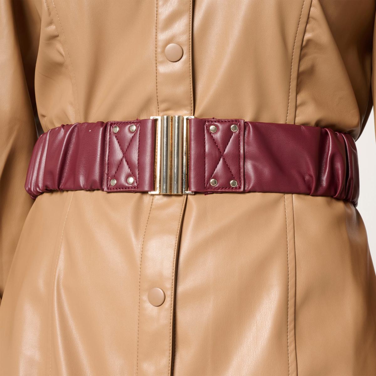 Mark & James by Badgley Mischka Eva Faux Leather Ruched Belt  display picture 3