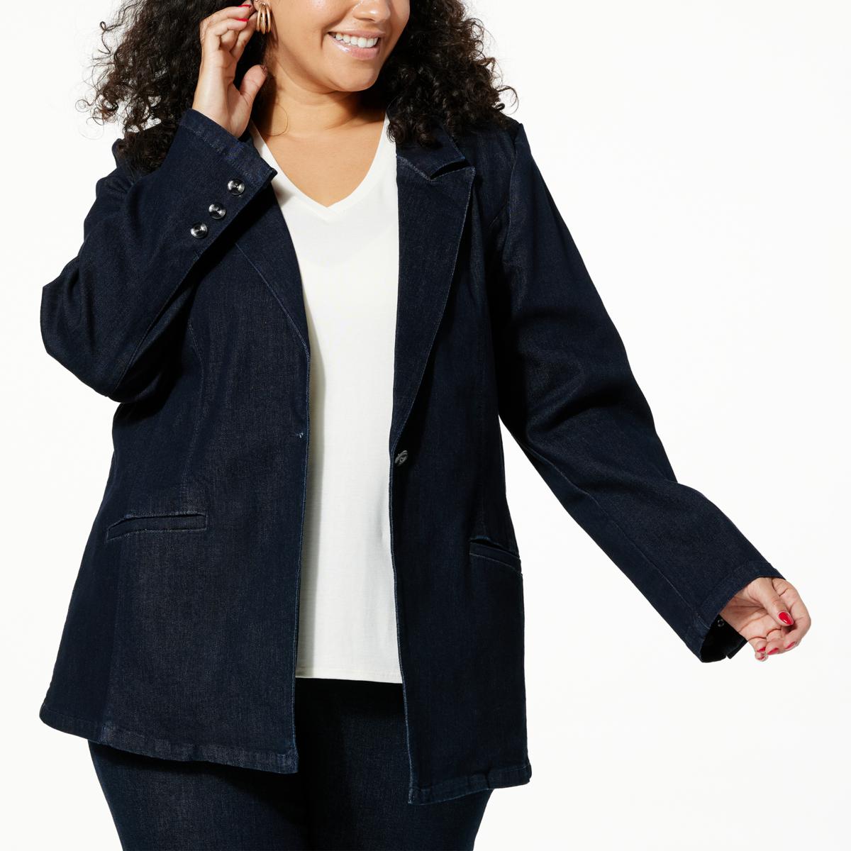 MarlaWynne Denim Aline Blazer 22292896 HSN