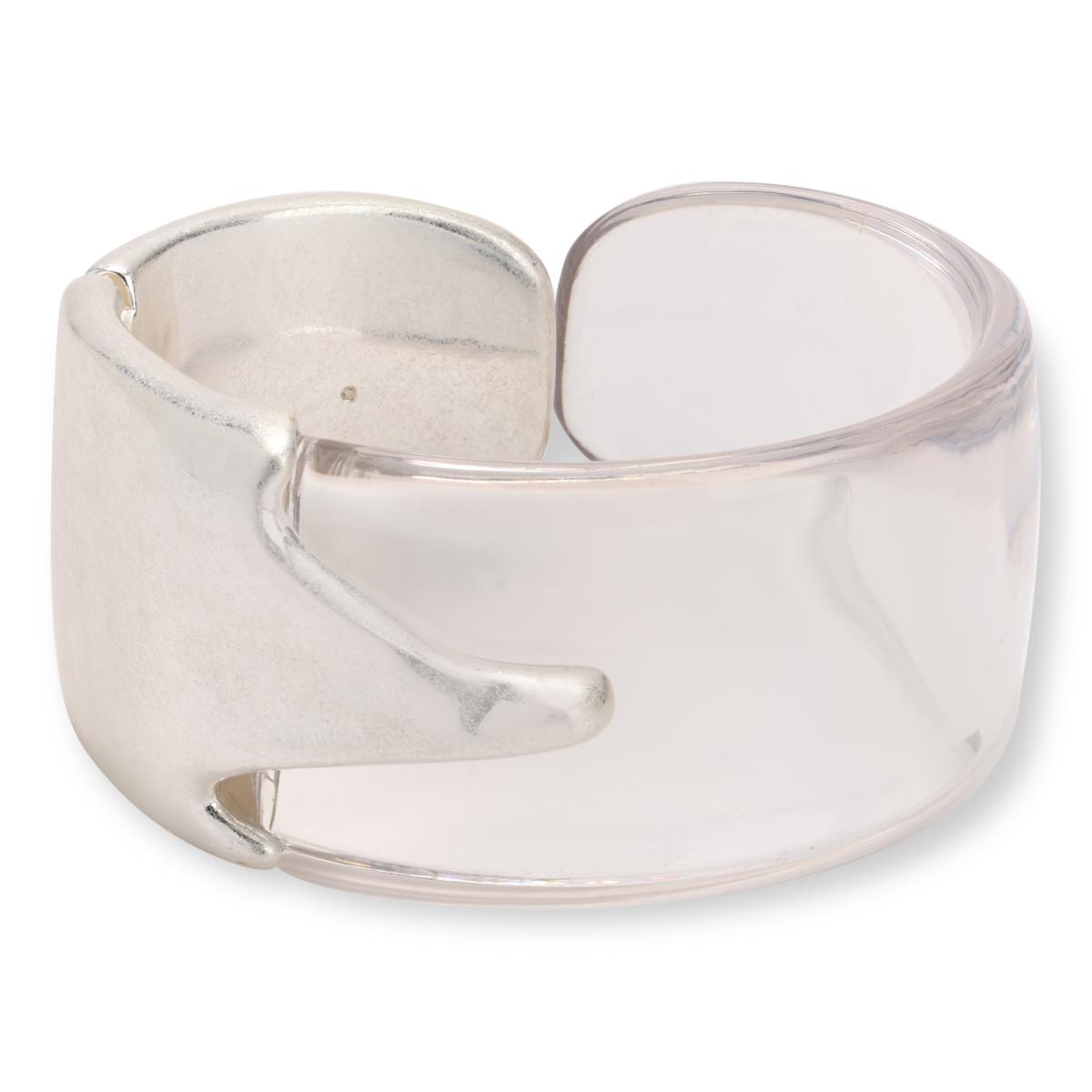 MarlaWynne Molten Metal Clear Resin Hinged Bangle Bracelet | HSN