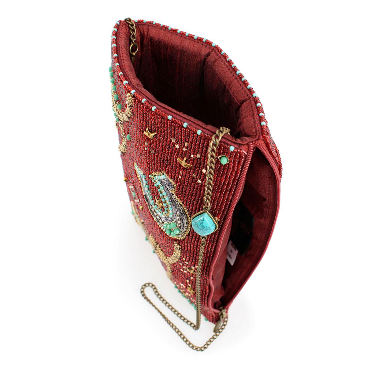 希少　MARY FRANCES メリーフランシス がま口 ハンドバッグ　ビーズ Mary Frances Garden Buzz Beaded Floral Honeybee Shoulder Handbag