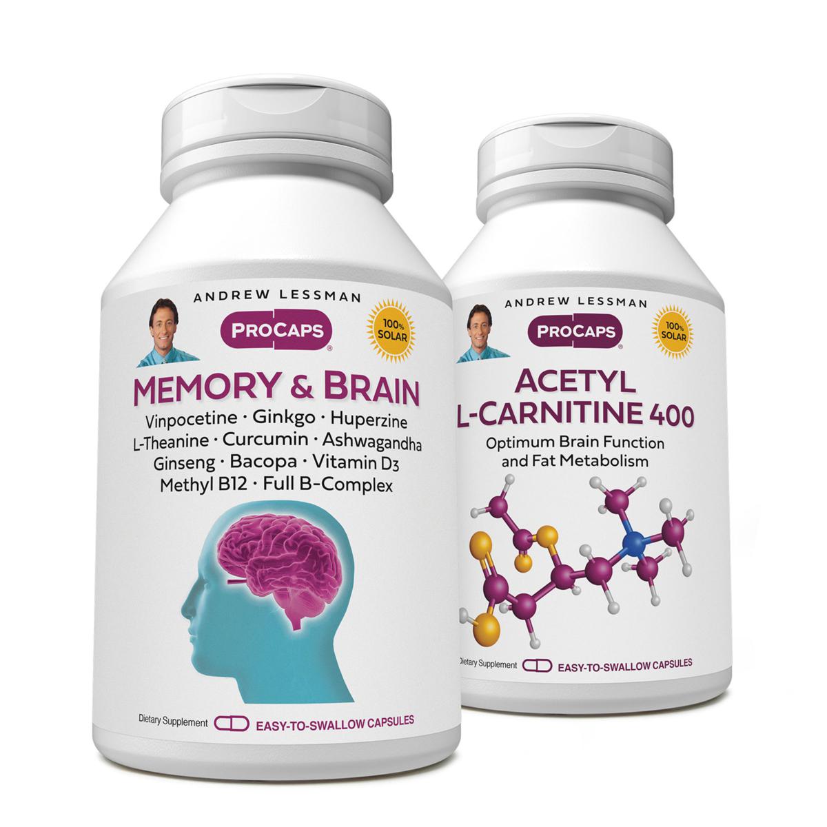 Memory and Brain with Acetyl L-Carnitine Kit - 30 Capsules Each