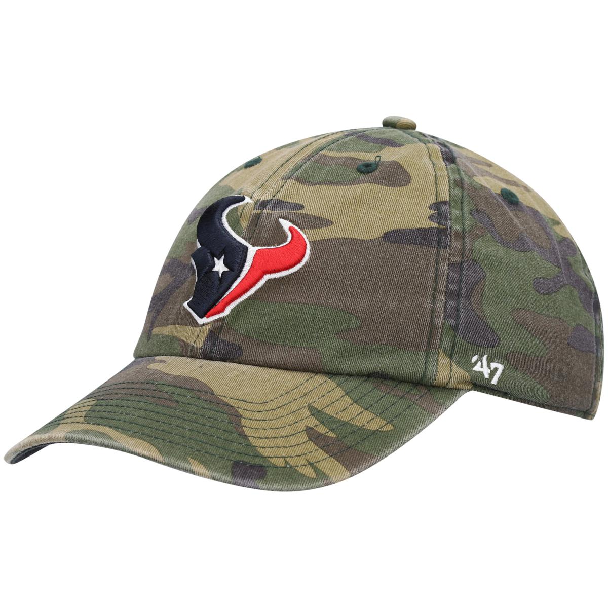 Men's '47 Camo Houston Texans Woodland Clean Up Adjustable Hat ...