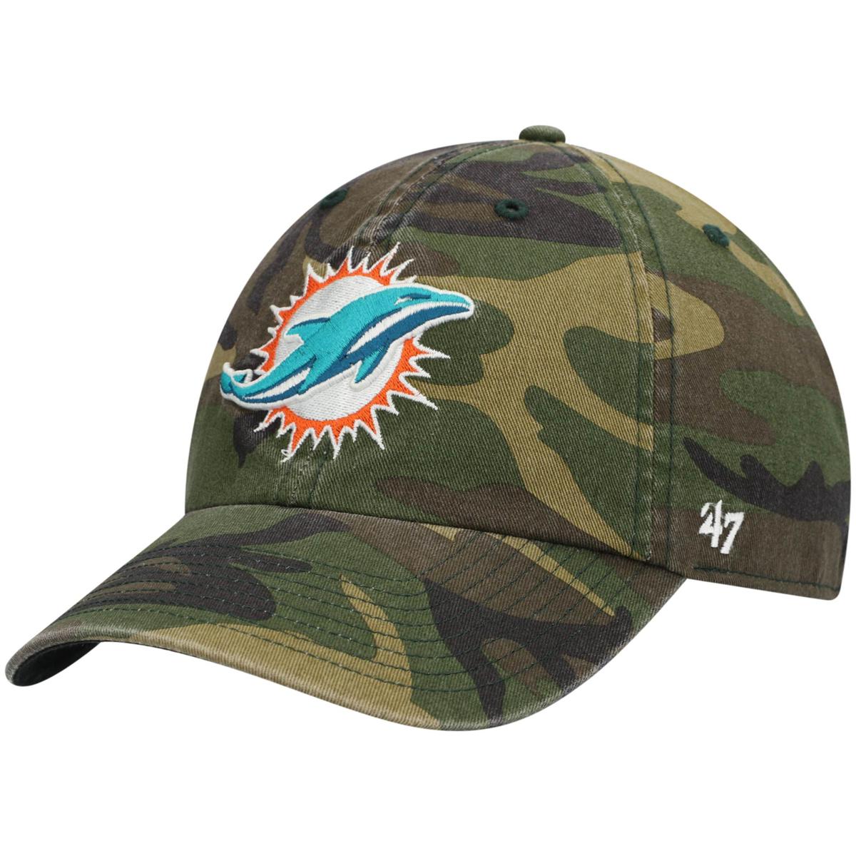 Men's '47 Camo Miami Dolphins Woodland Clean Up Adjustable Hat