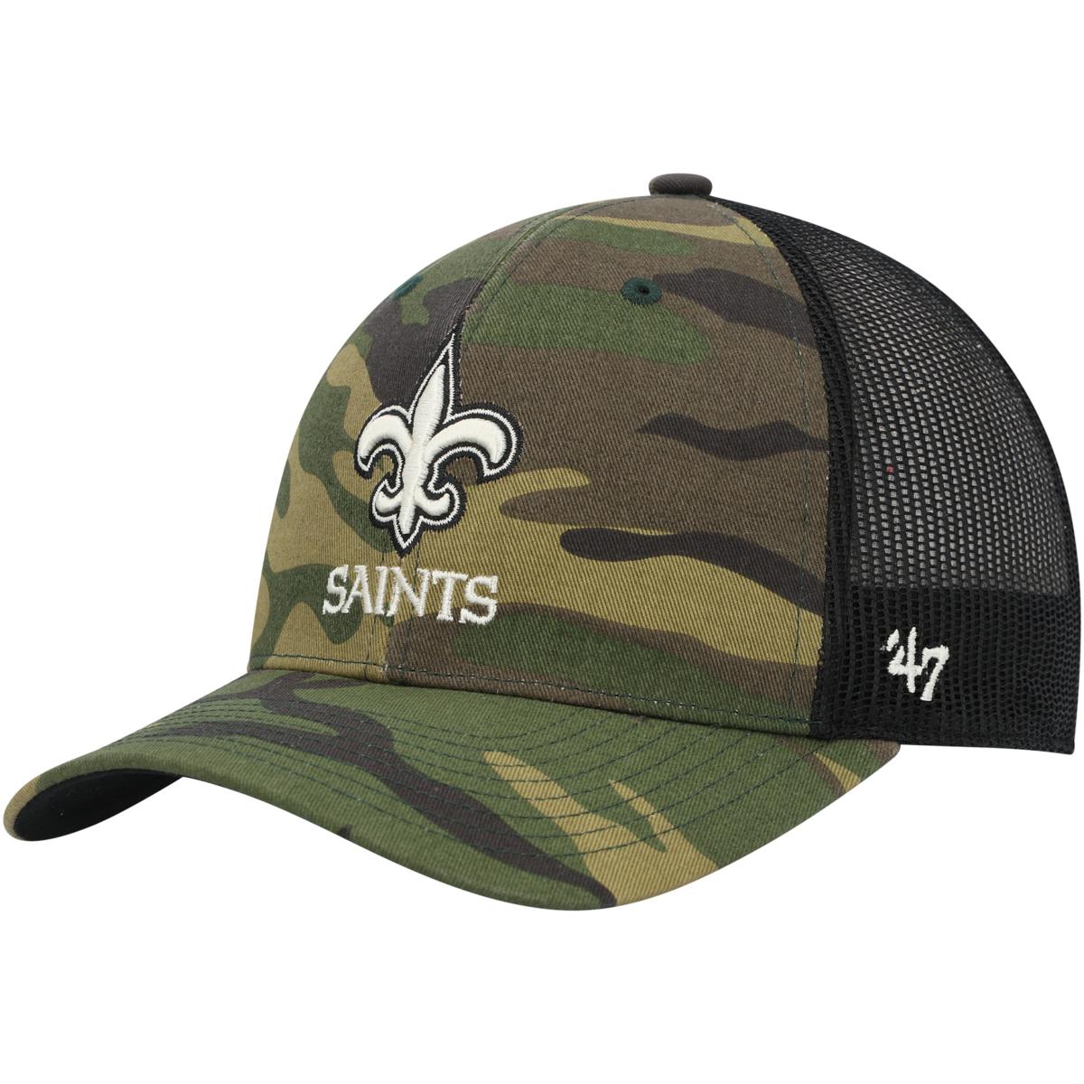 Men's '47 Camo/Black New Orleans Saints Trucker Adjustable Hat