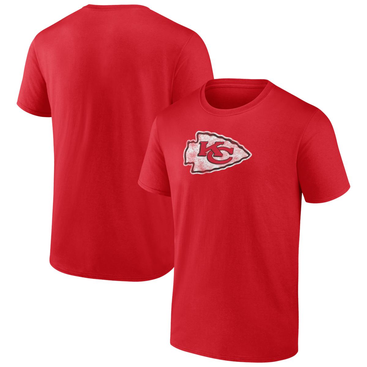 Men's Fanatics Branded Red Kansas City Chiefs Throwback T-Shirt ...