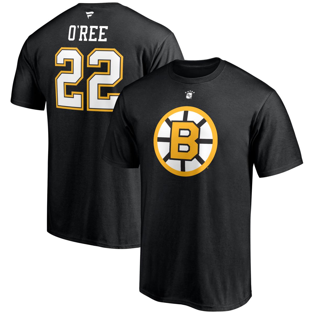 Men's Fanatics Willie O'Ree Black Boston Bruins Authentic Stack Retired ...