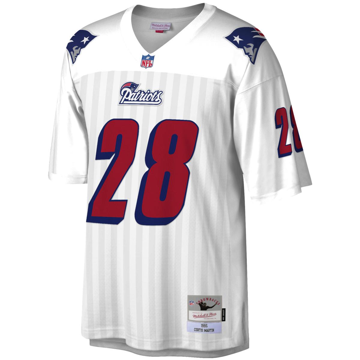 Men's Mitchell & Ness Tedy Bruschi White New England Patriots 1996 Legacy Replica Jersey Size: 3XL