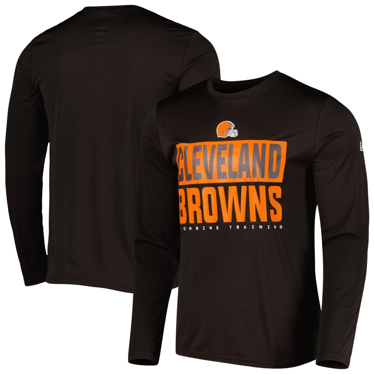 Men s New Era Brown Cleveland Browns Combine Authentic Offsides Long Sleeve T Shirt HSN