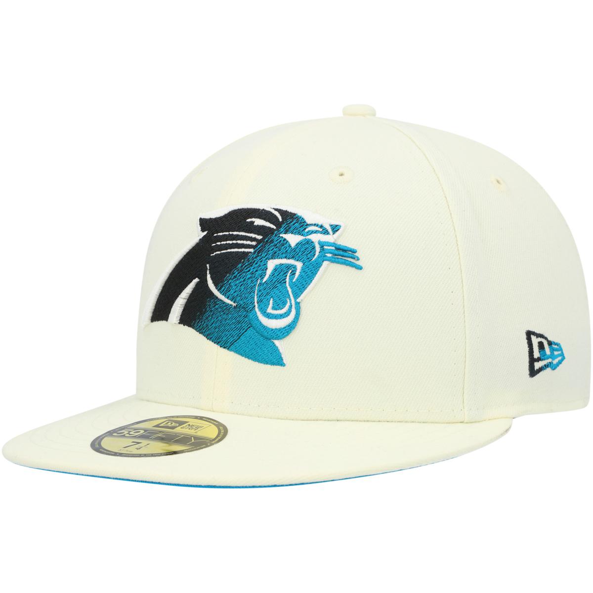 Men s New Era Cream Carolina Panthers Chrome Color Dim 59FIFTY Fitted Hat HSN