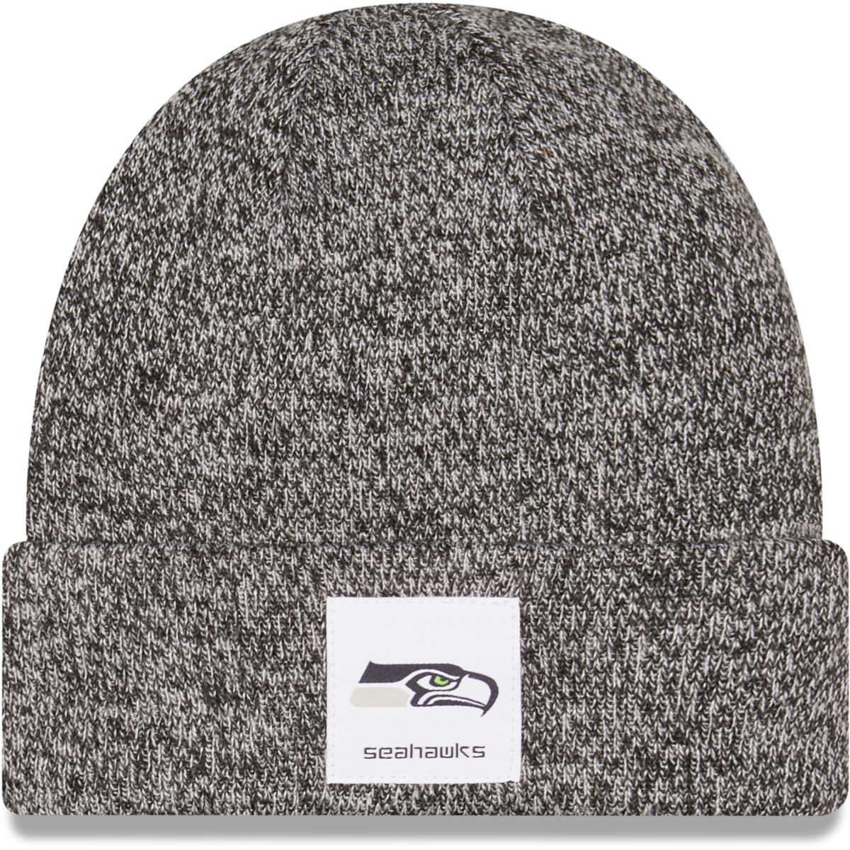 Men's New Era Heathered Black Seattle Seahawks Hamilton Cuffed Knit Hat