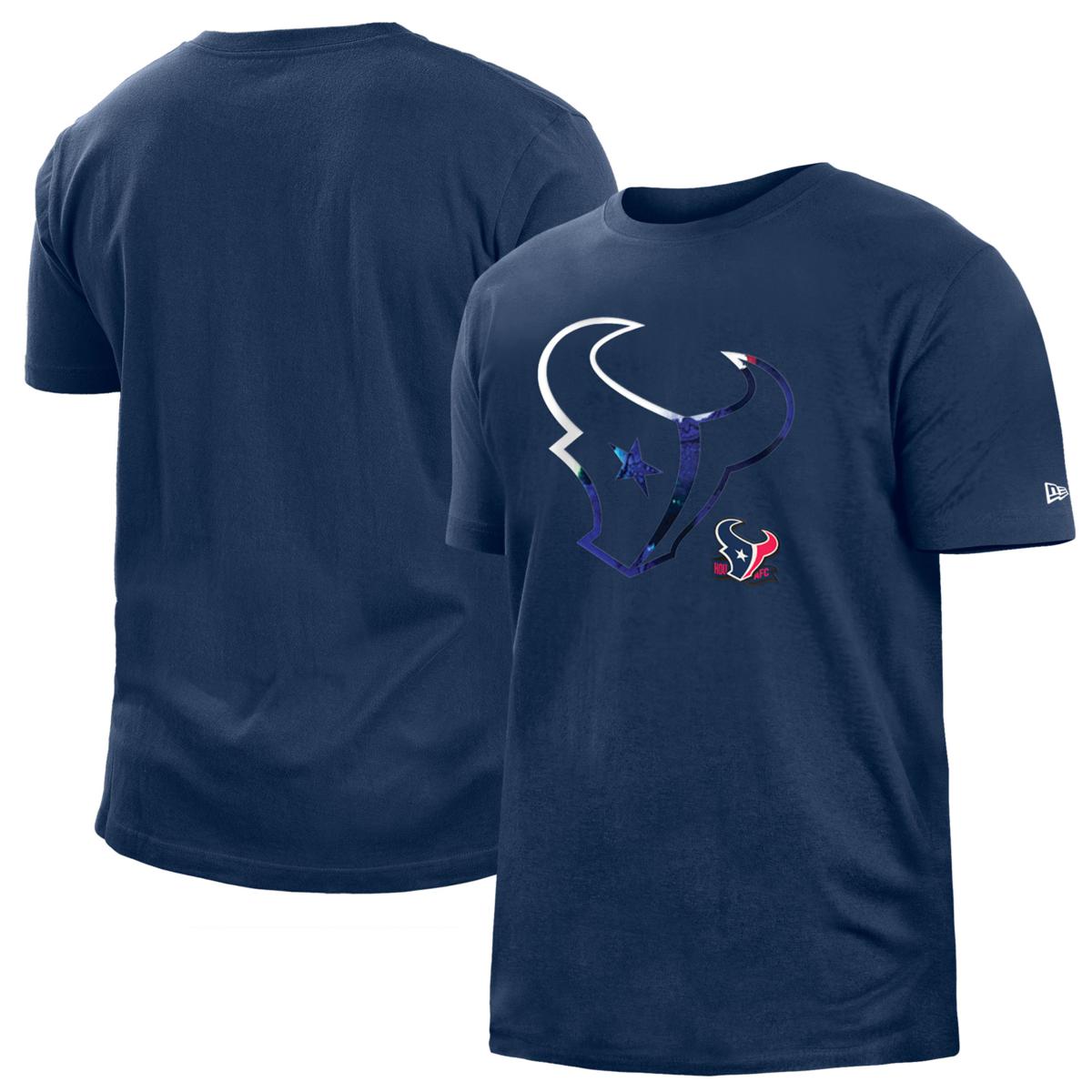 Men's New Era Navy Houston Texans 2022 Sideline Ink Dye TShirt