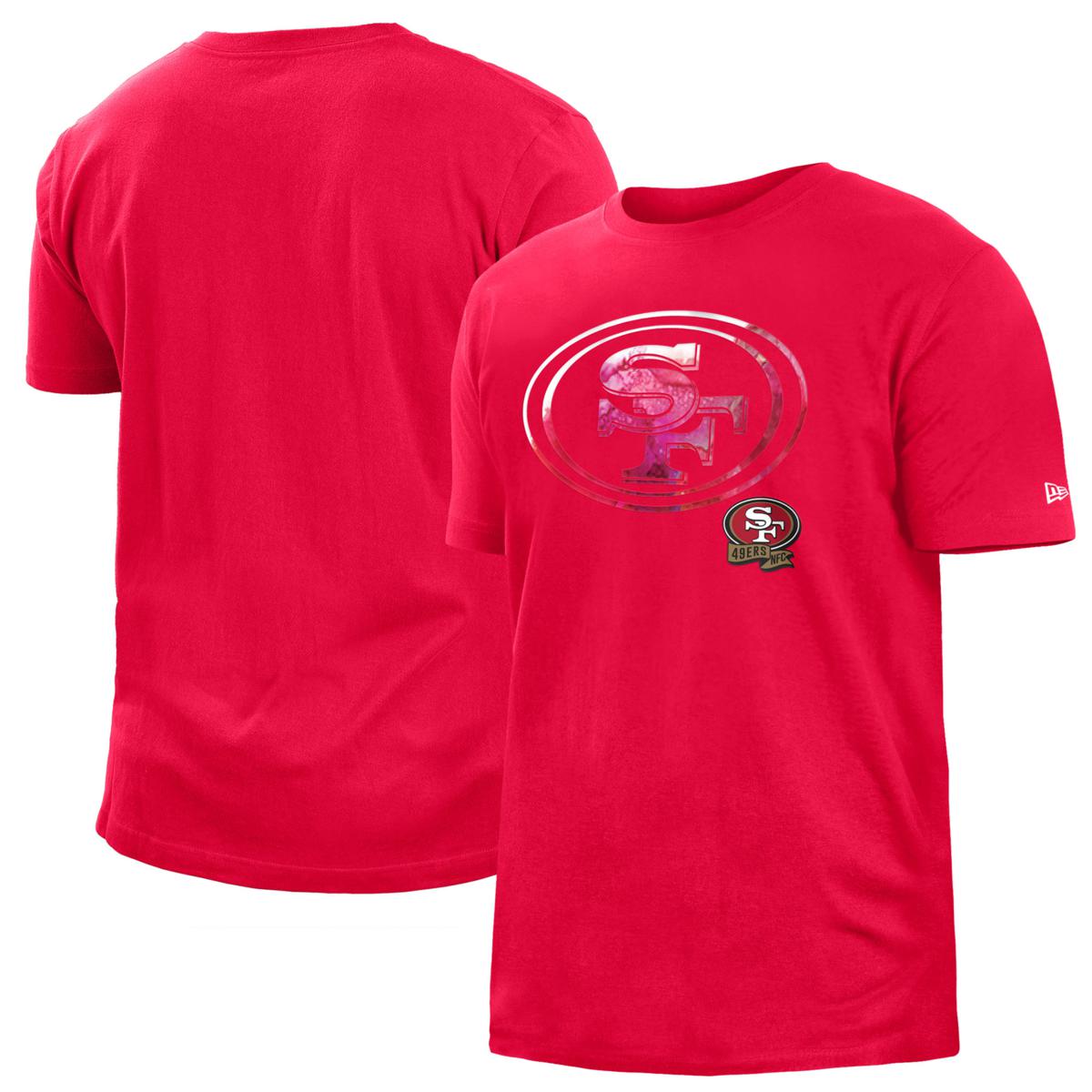 Men's New Era Scarlet San Francisco 49ers 2022 Sideline Ink Dye T-Shirt ...