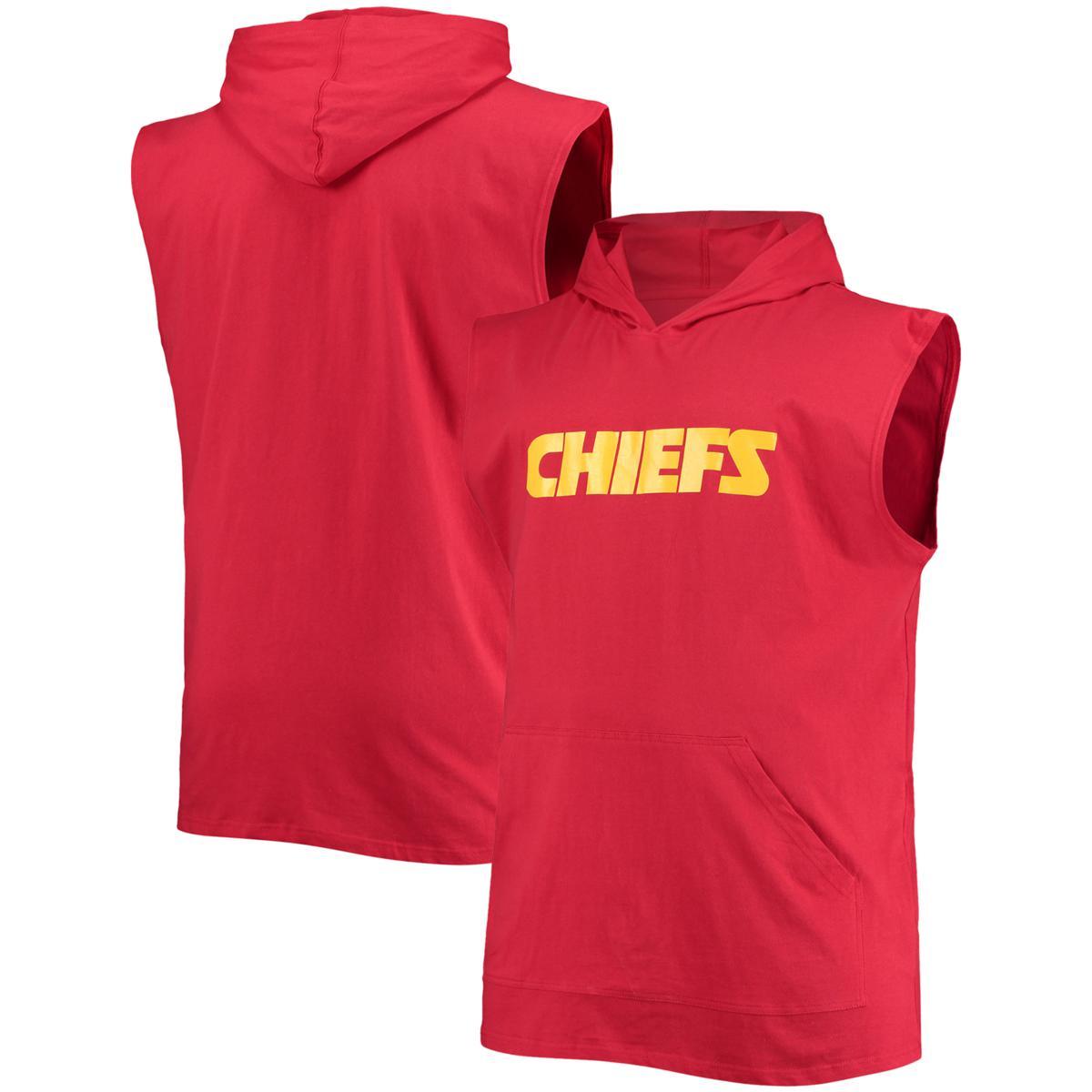 Kansas City Chiefs Mens Red Logo Big and Tall Hooded Sweatshirt