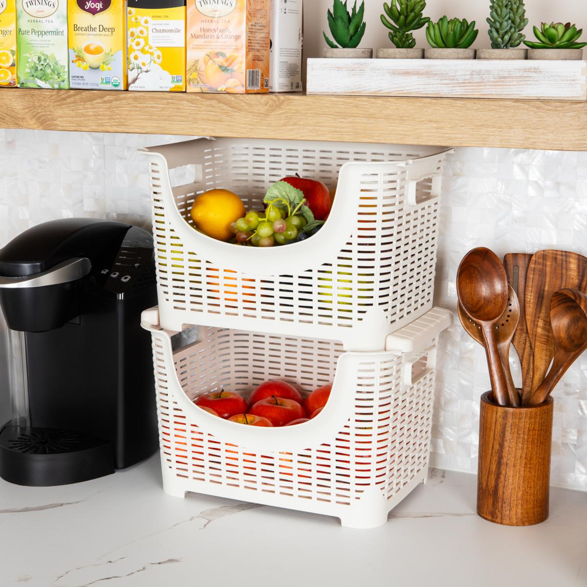 Mind Reader 3-Tier Stackable Rolling Storage Bins Set | HSN