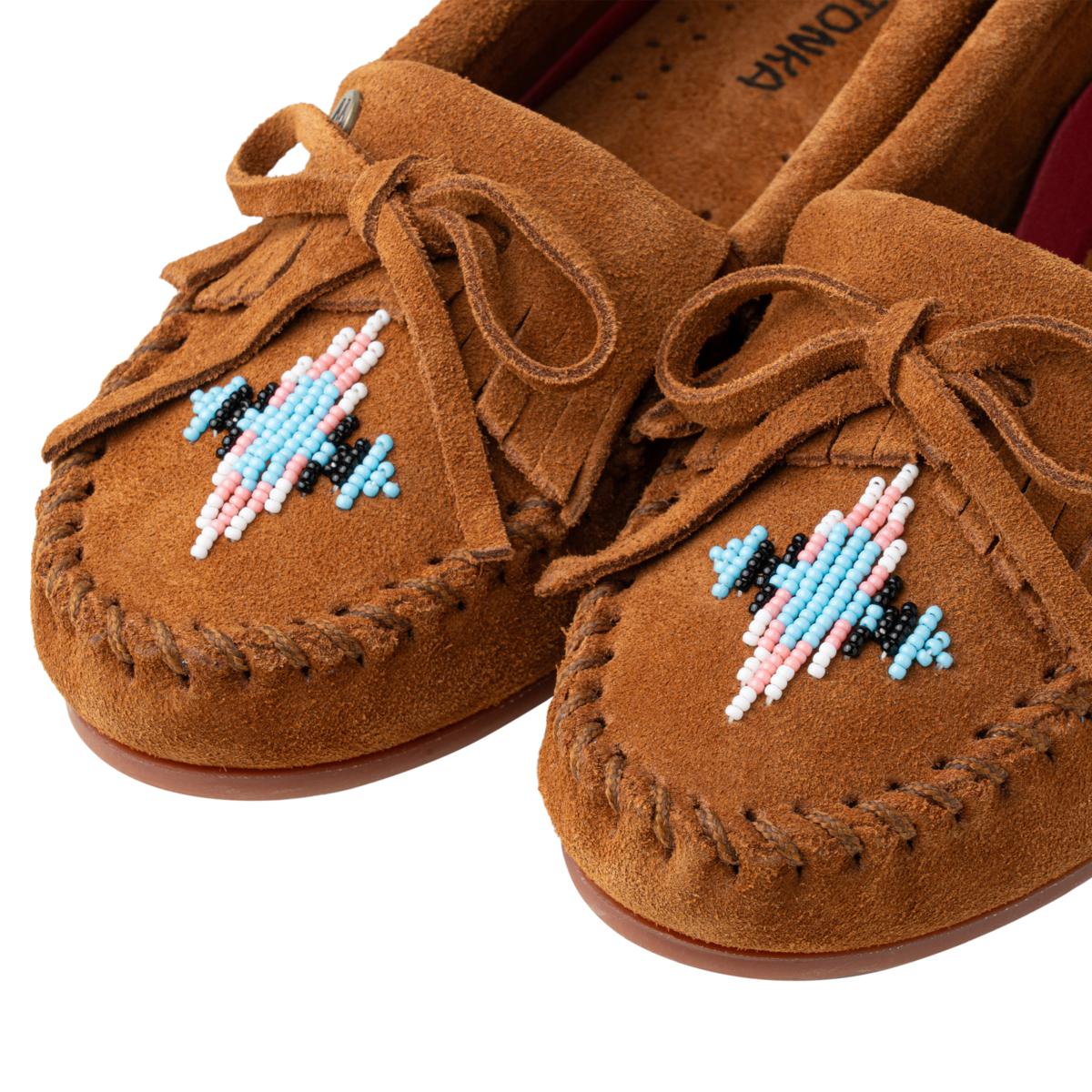 Minnetonka® Nizhoni Hand-Beaded Suede Moccasin - 23403499 | HSN
