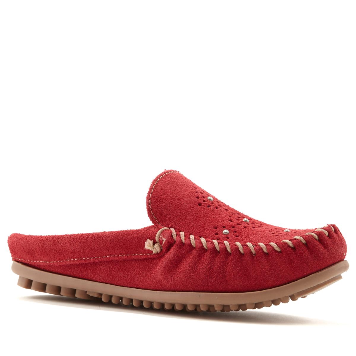 Minnetonka Suede Moccasin Mule with Studs