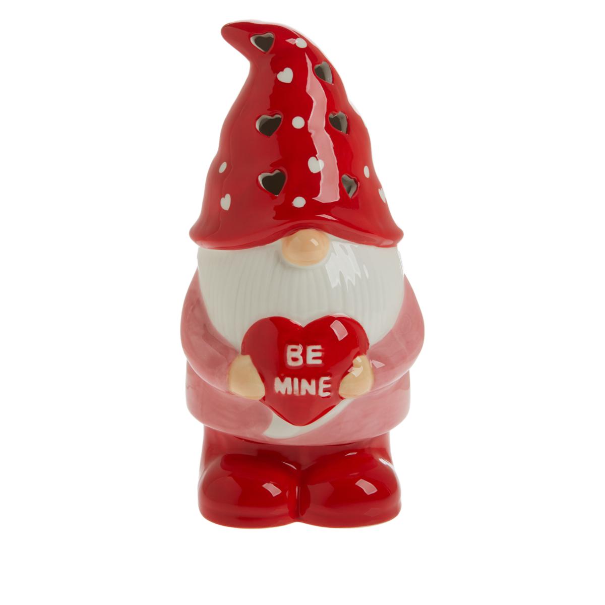 Miss Valentine 9.65 Ceramic LED Be Mine Gnome with 4-Hour Timer