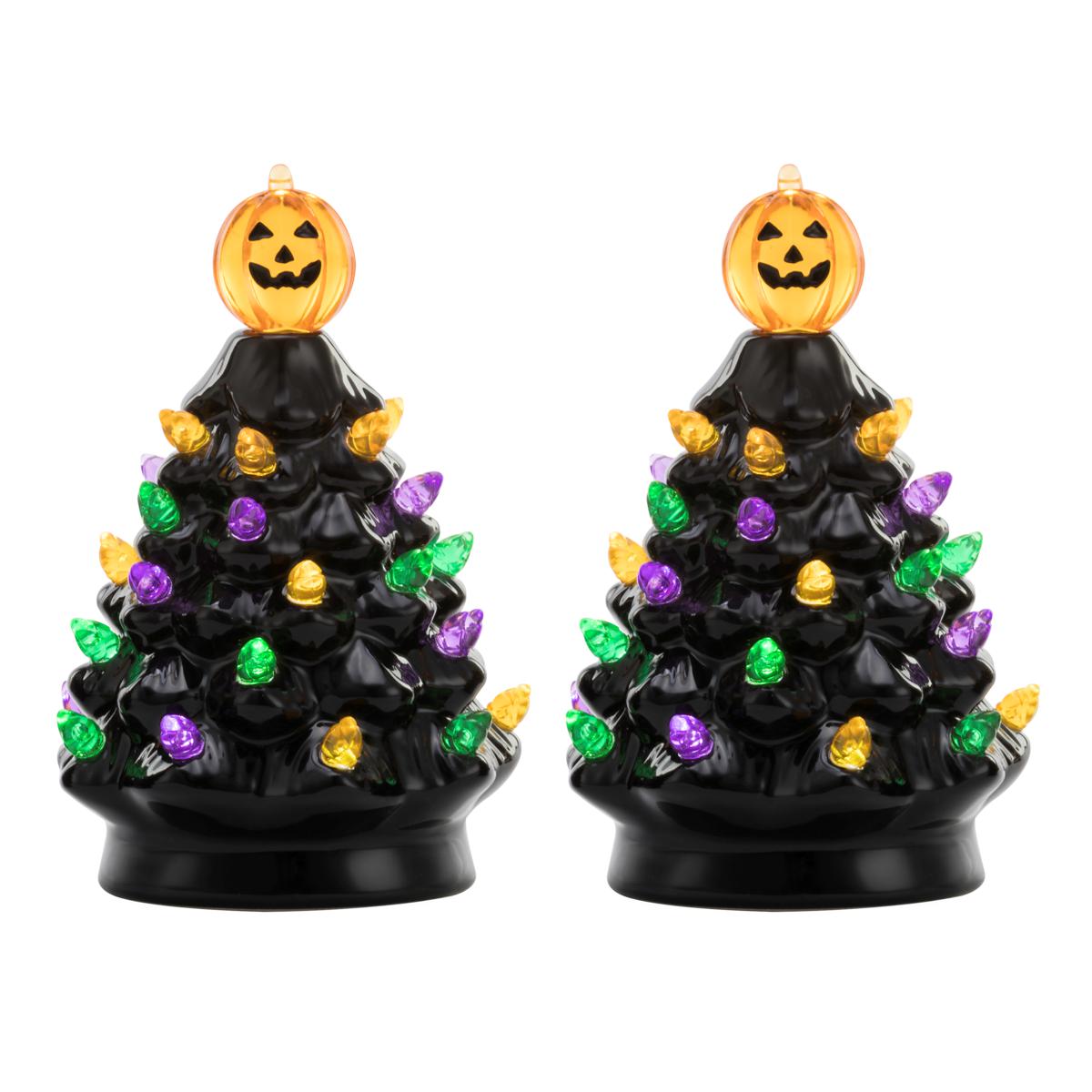 Mr. Christmas 5.5" Halloween Trees Orange 21770966 HSN